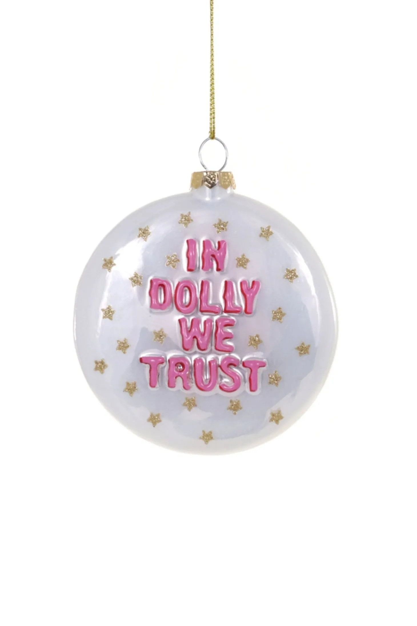 Cody Foster 5" In Dolly We Trust Glass Christmas Ornament GO-9316