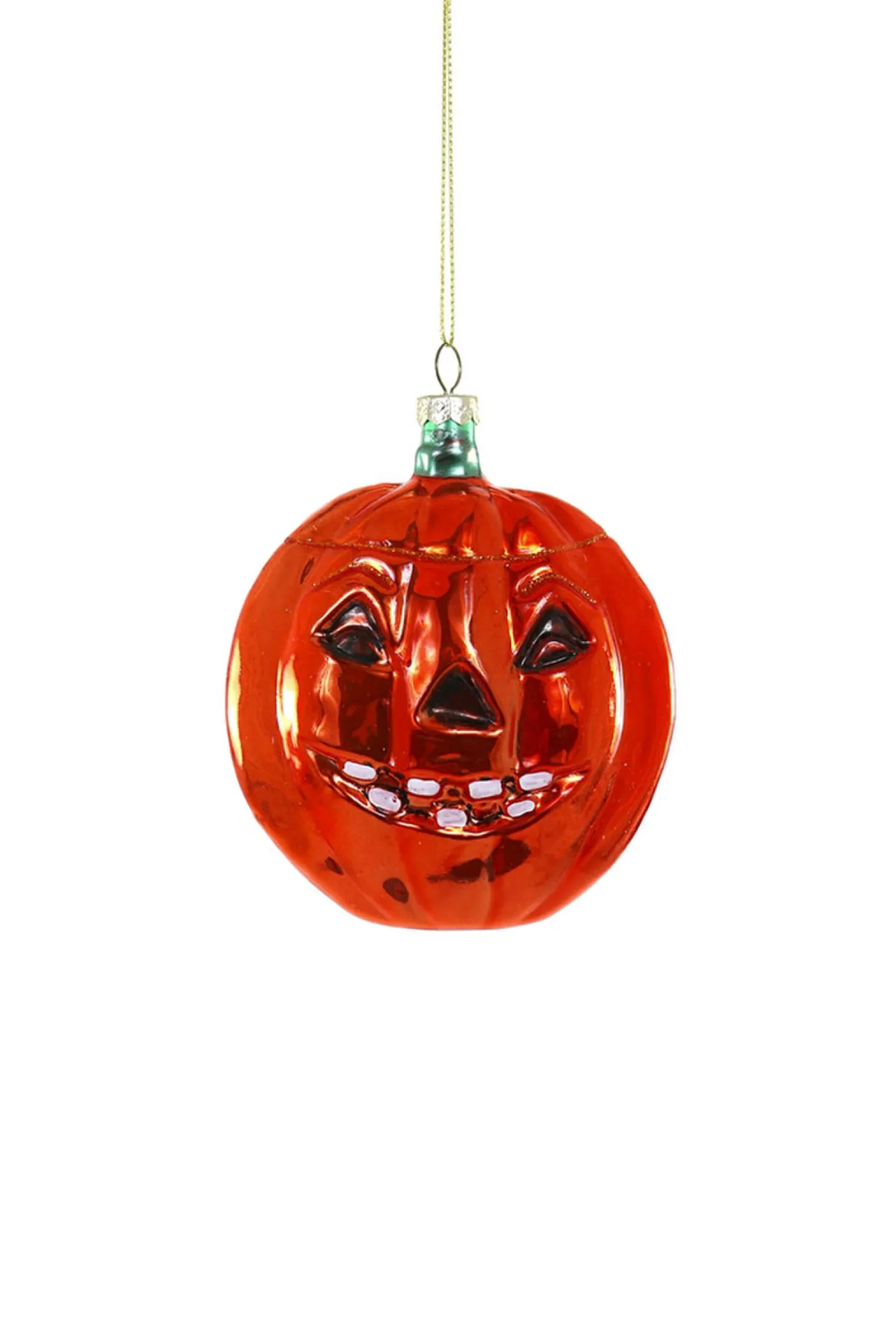 Cody Foster 4.5" Jack-o-Lantern Glass Halloween Ornament GO-9077