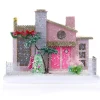 Cody Foster 9" Pink Palm Springs House Vintage Inspired Putz Christmas House HOU-396
