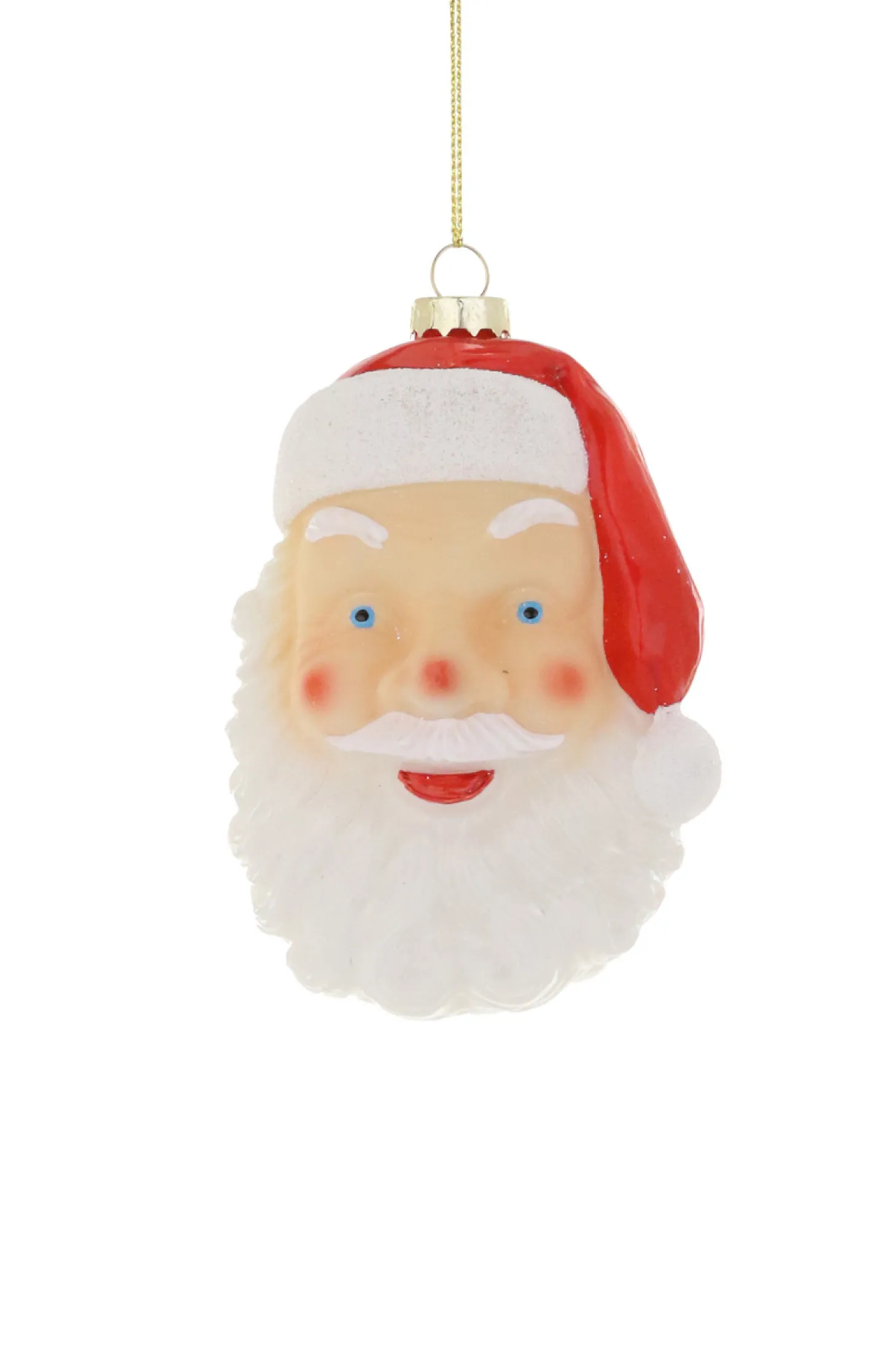 Cody Foster 3.25" Santa Face Blow Mold Glass Christmas Ornament GO-8877