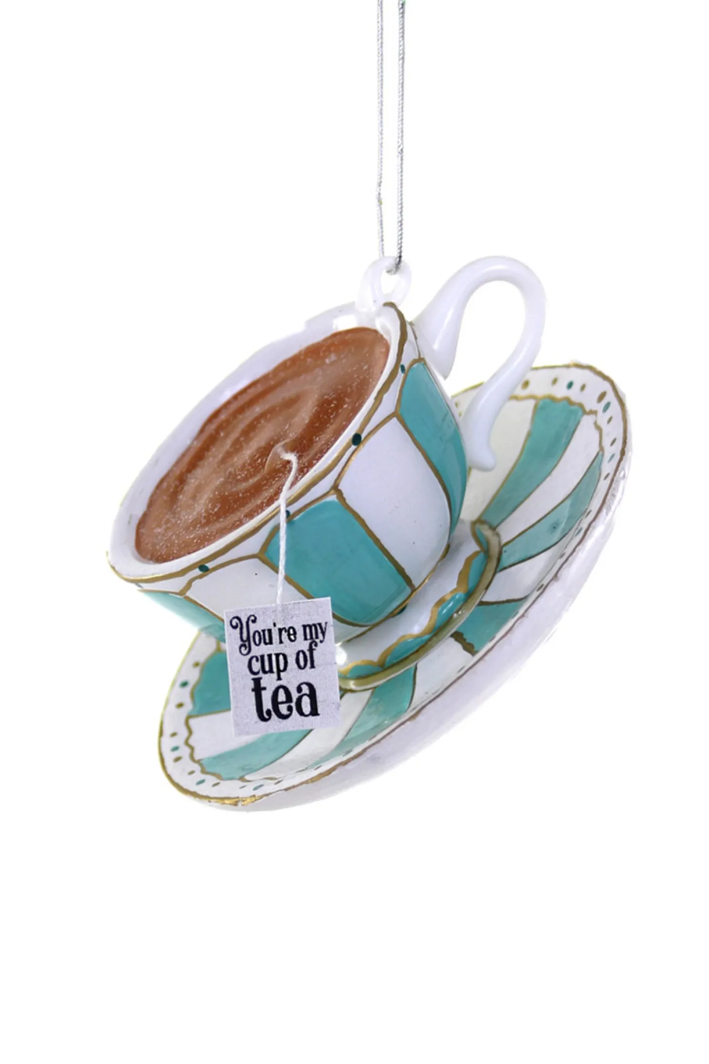 Cody Foster 4.5" You're My Cup Of Tea Glass Christmas Ornament GO-9618