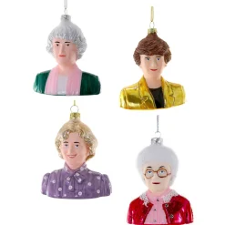 Cody Foster Set Of 4 The Golden Girls Glass Christmas Ornaments GO-6656-GG