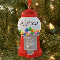 Colorful Gumball Machine Personalized Christmas Ornament OR1892