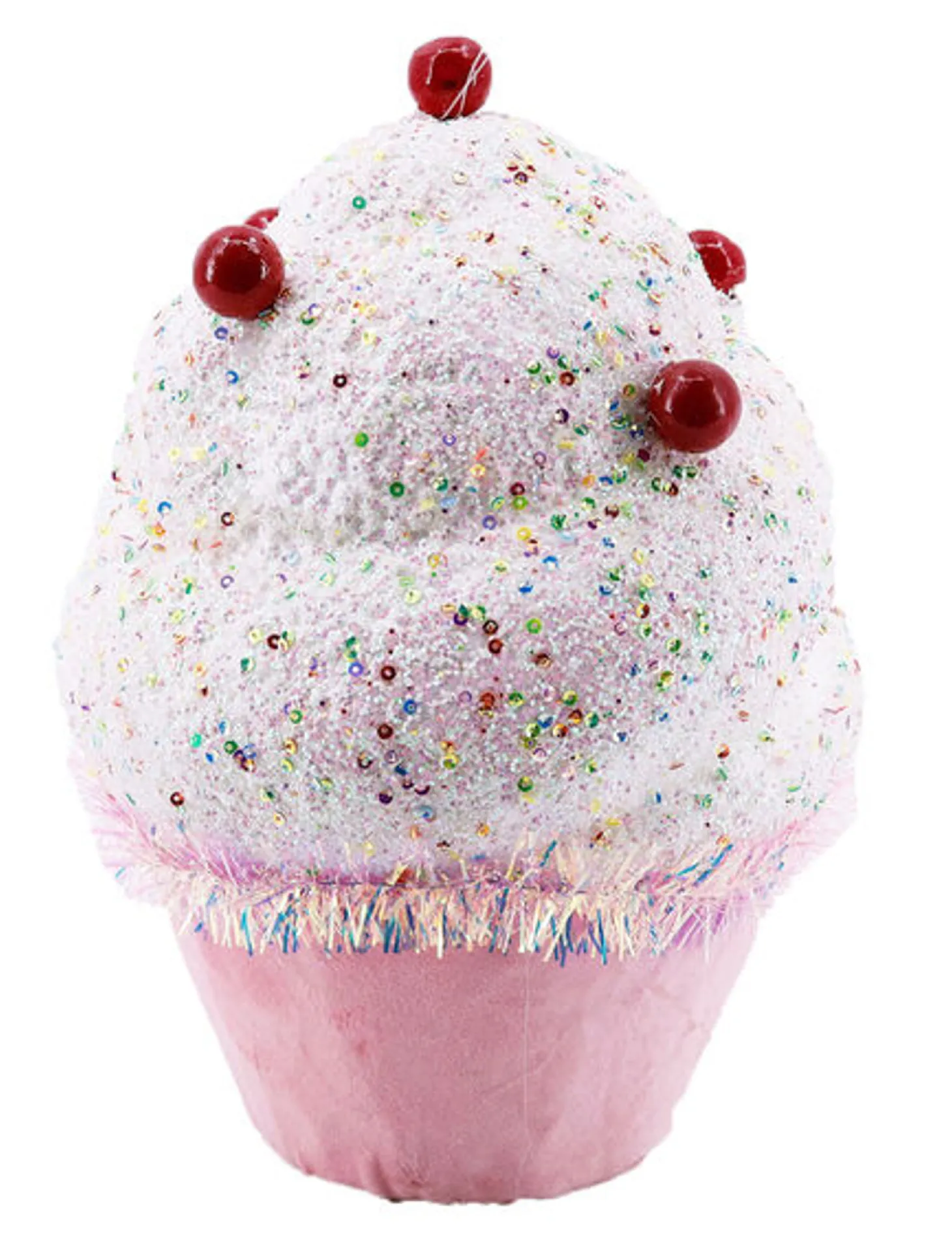December Diamonds 10" Blue Or Pink Cupcake Christmas Ornament