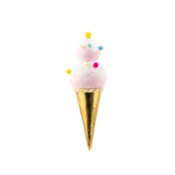 December Diamonds 15" Large Double Scoop Ice Cream Cone Christmas Ornament