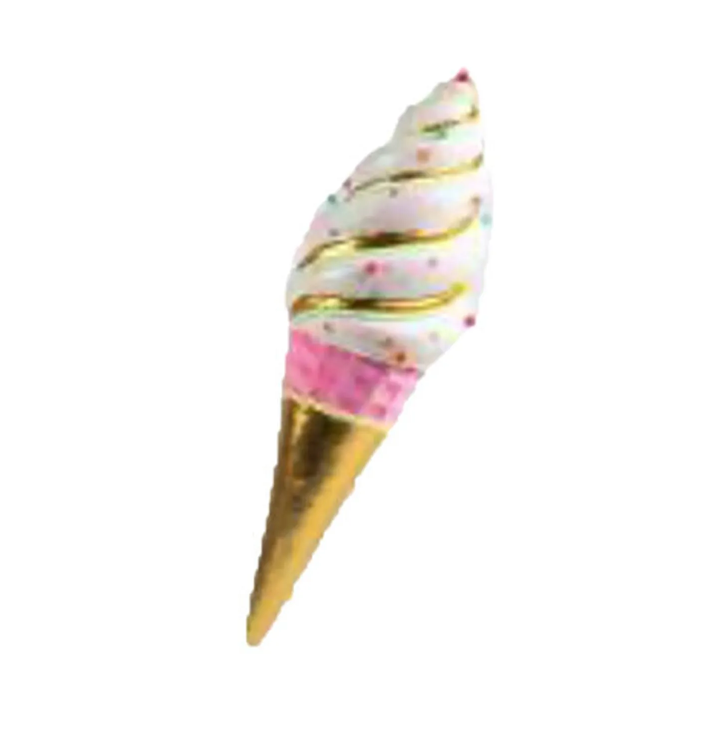 December Diamonds 29.5" Large Hanging Pink And Gold Ice Cream Christmas Figure 08-08842