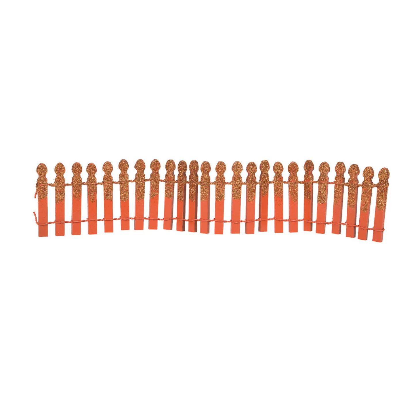 Department 56 Halloween Village Pumpkin Orange Or Ghoulish Purple Glitter Fence