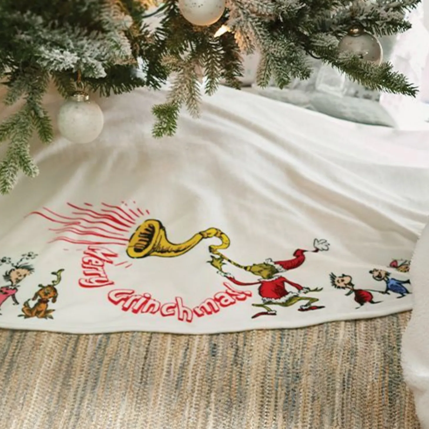 Department 56 Merry Grinchmas Christmas Trees Skirt 6015836