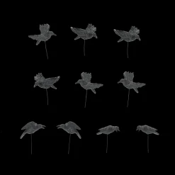 Department 56 Set Of 10 Halloween Village Crows Accessory 6010451