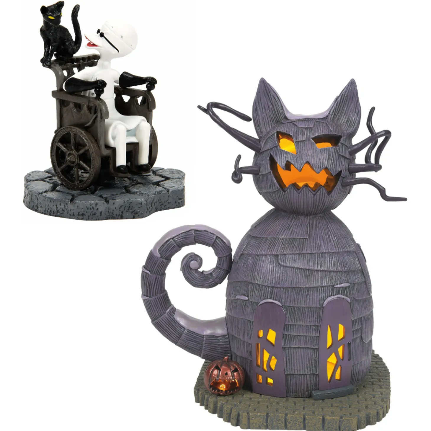 Department 56 The Nightmare Before Christmas New For 2024 Cat House And Dr. Finkelstein Set