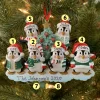 Family Personalized Christmas Ornament With 6 Penguins