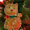 Gingerbread Cat Personalized Christmas Ornament OR1221