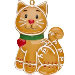 Gingerbread Cat Personalized Christmas Ornament OR1221