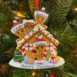 Gingerbread House Family Of 3 Personalized Christmas Ornament OR1872-3