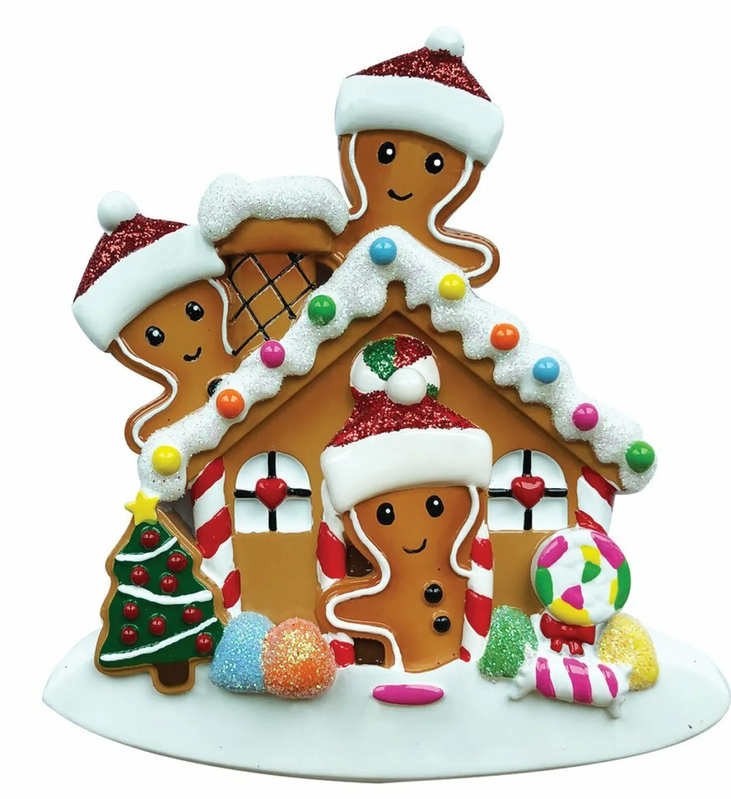 Gingerbread House Family Of 3 Personalized Christmas Ornament OR1872-3