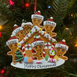 Gingerbread House Family Of 6 Personalized Christmas Ornament OR1872-6