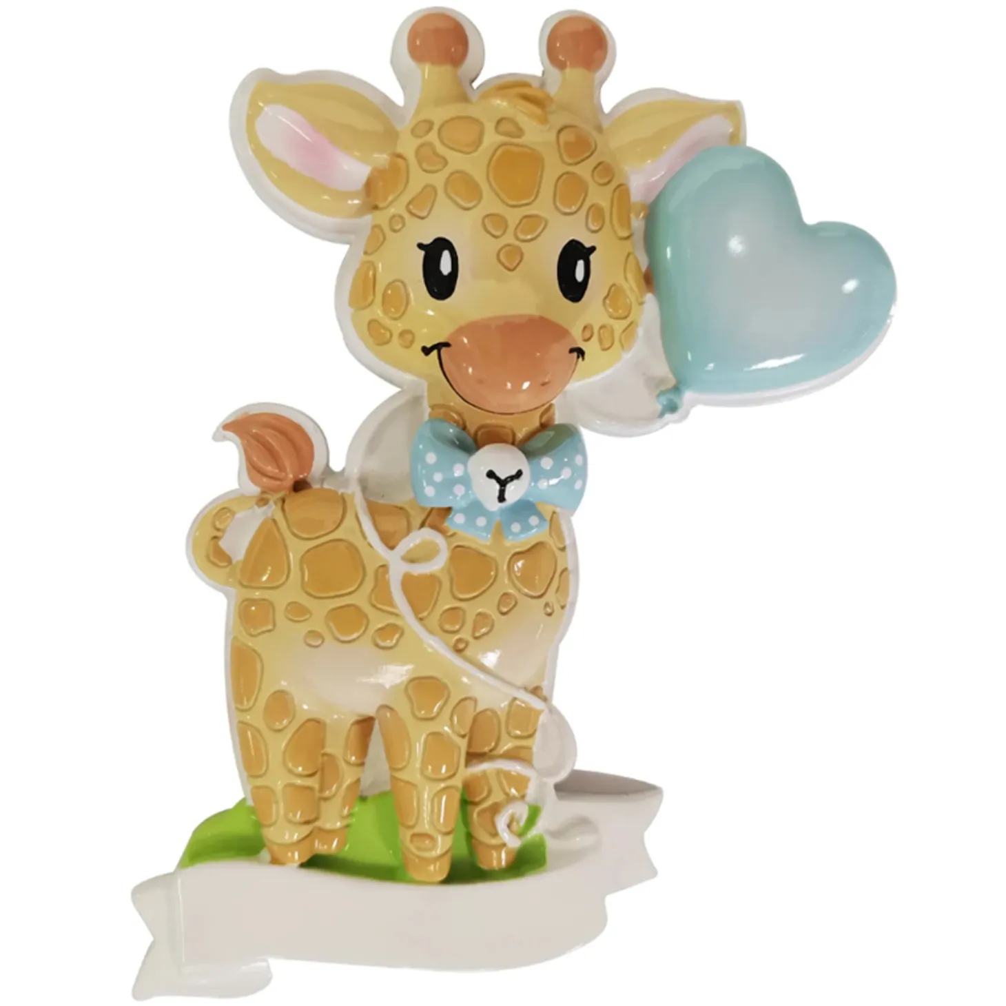 Giraffe Blue Balloon Personalized Christmas Ornament OR2236-M