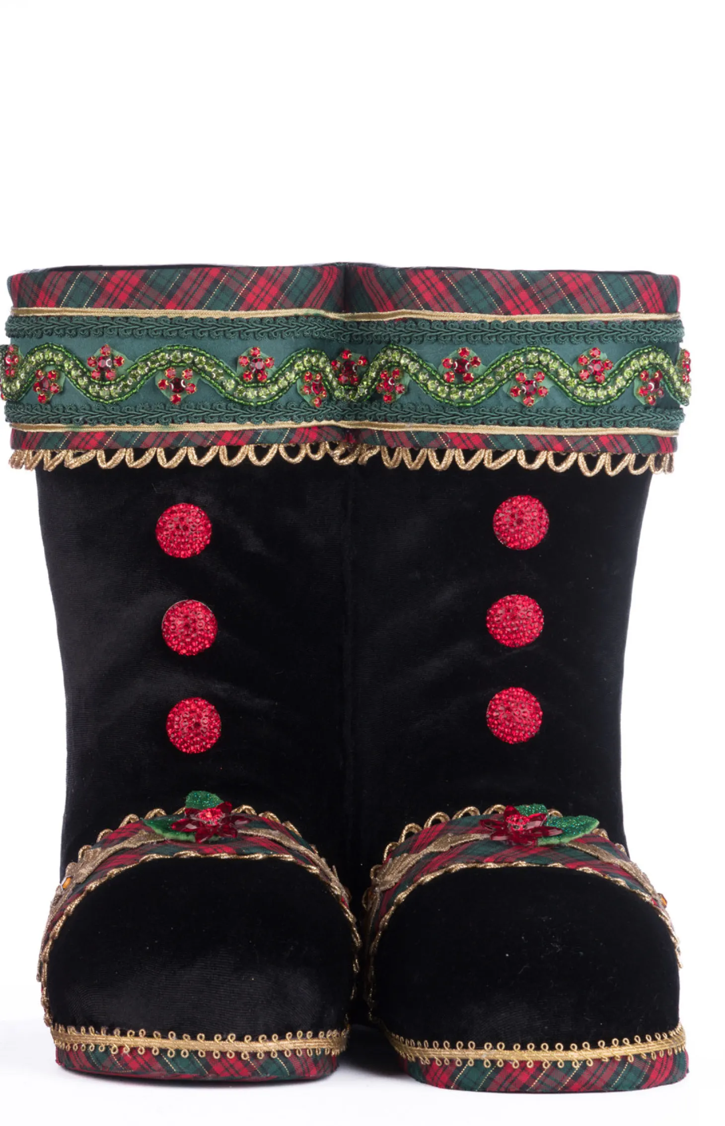 Katherine's Collection 12" Black Holiday Magic Tabletop Boots Christmas Decoration 28-428410B