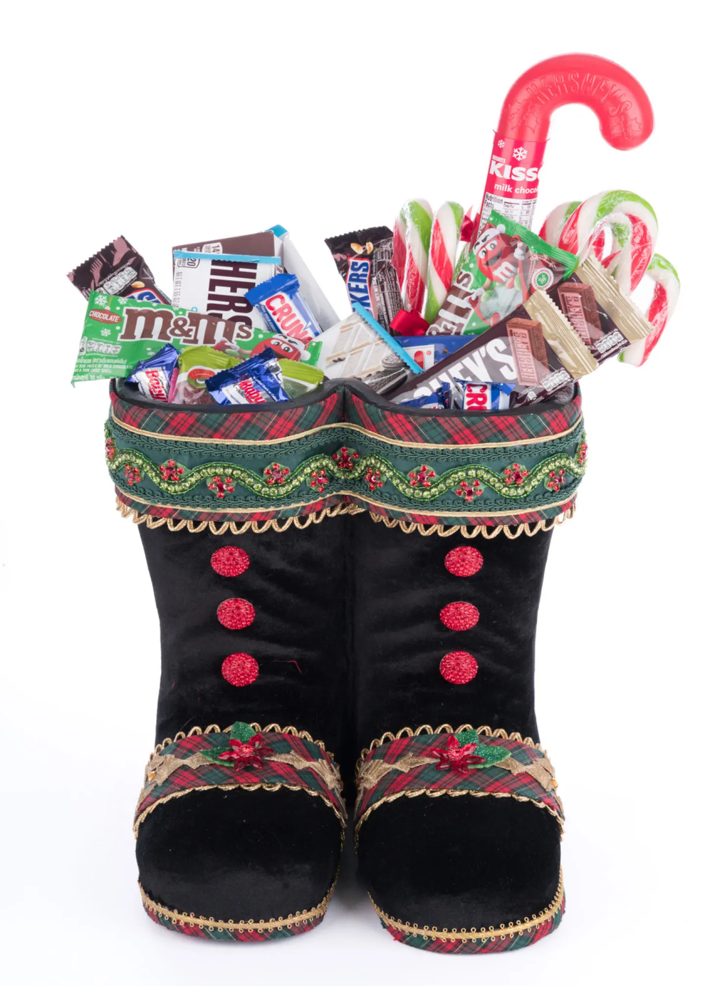 Katherine's Collection 12" Black Holiday Magic Tabletop Boots Christmas Decoration 28-428410B