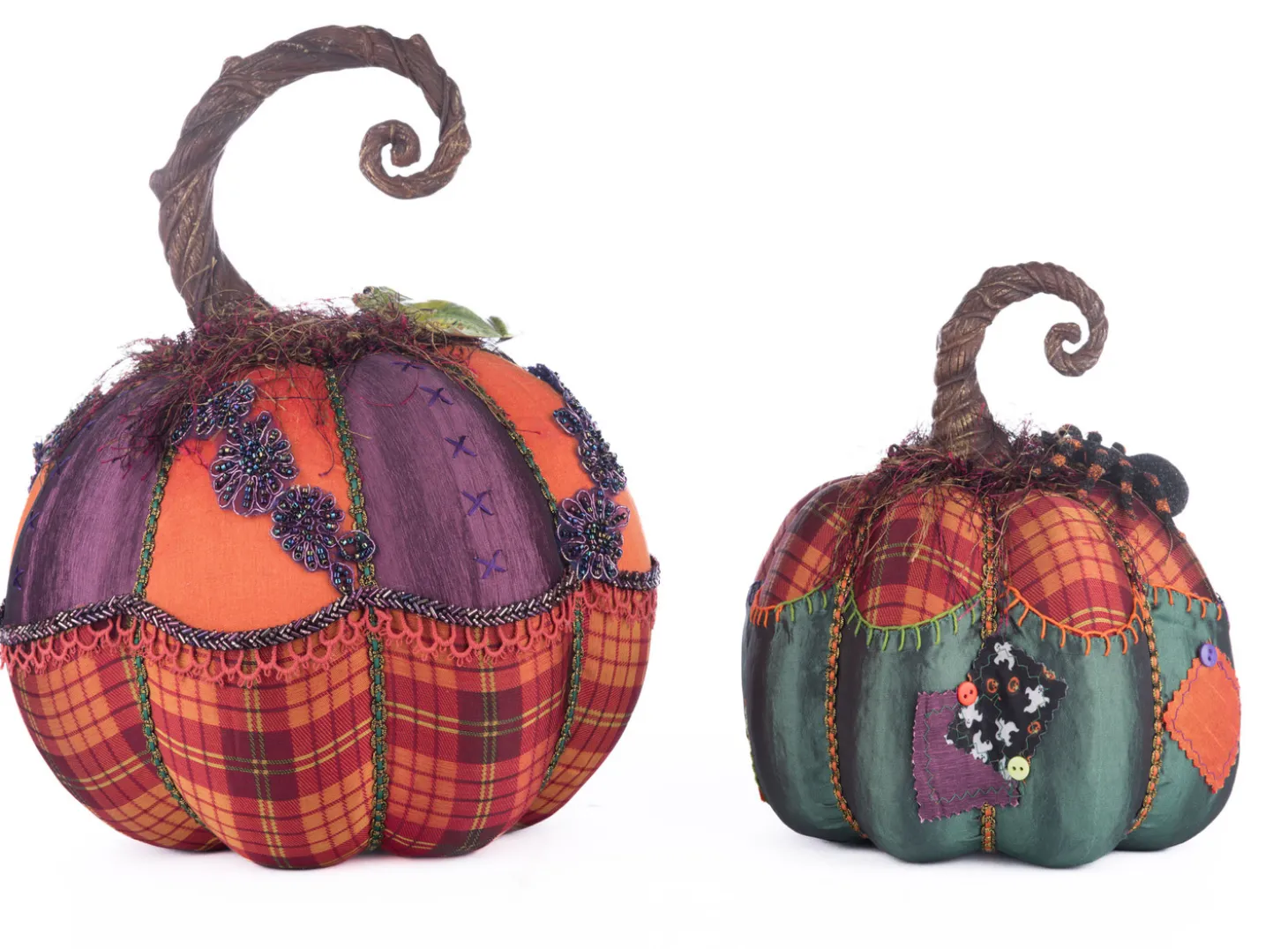 Katherine's Collection 12.5" Broomstick Acres Pumpkins Set Of 2 Halloween Decoration 28-428181