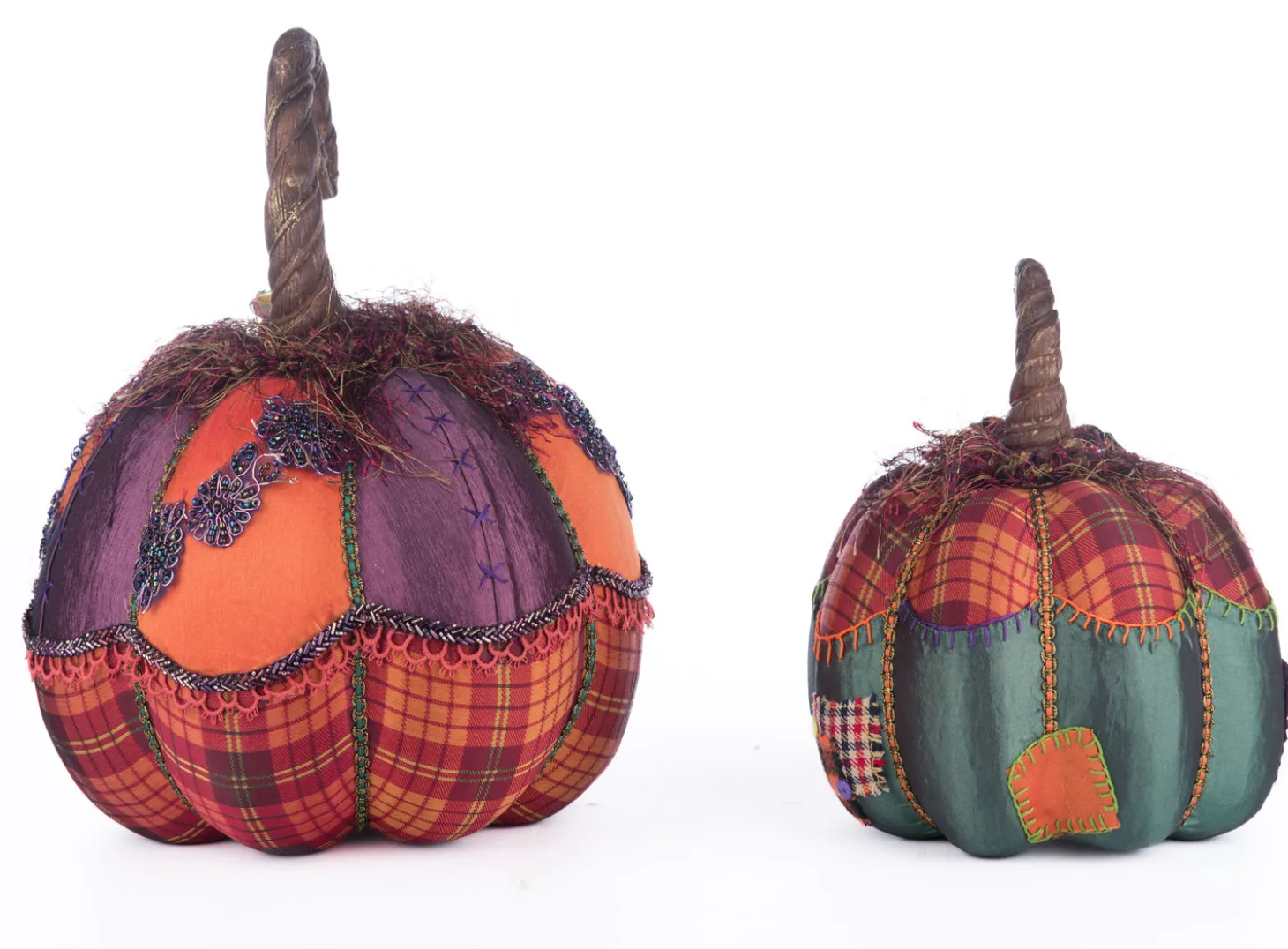 Katherine's Collection 12.5" Broomstick Acres Pumpkins Set Of 2 Halloween Decoration 28-428181