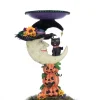 Katherine's Collection 17" Glow In The Dark Jacks And Cats Moon Halloween Pillar Candle Holder 28-428196