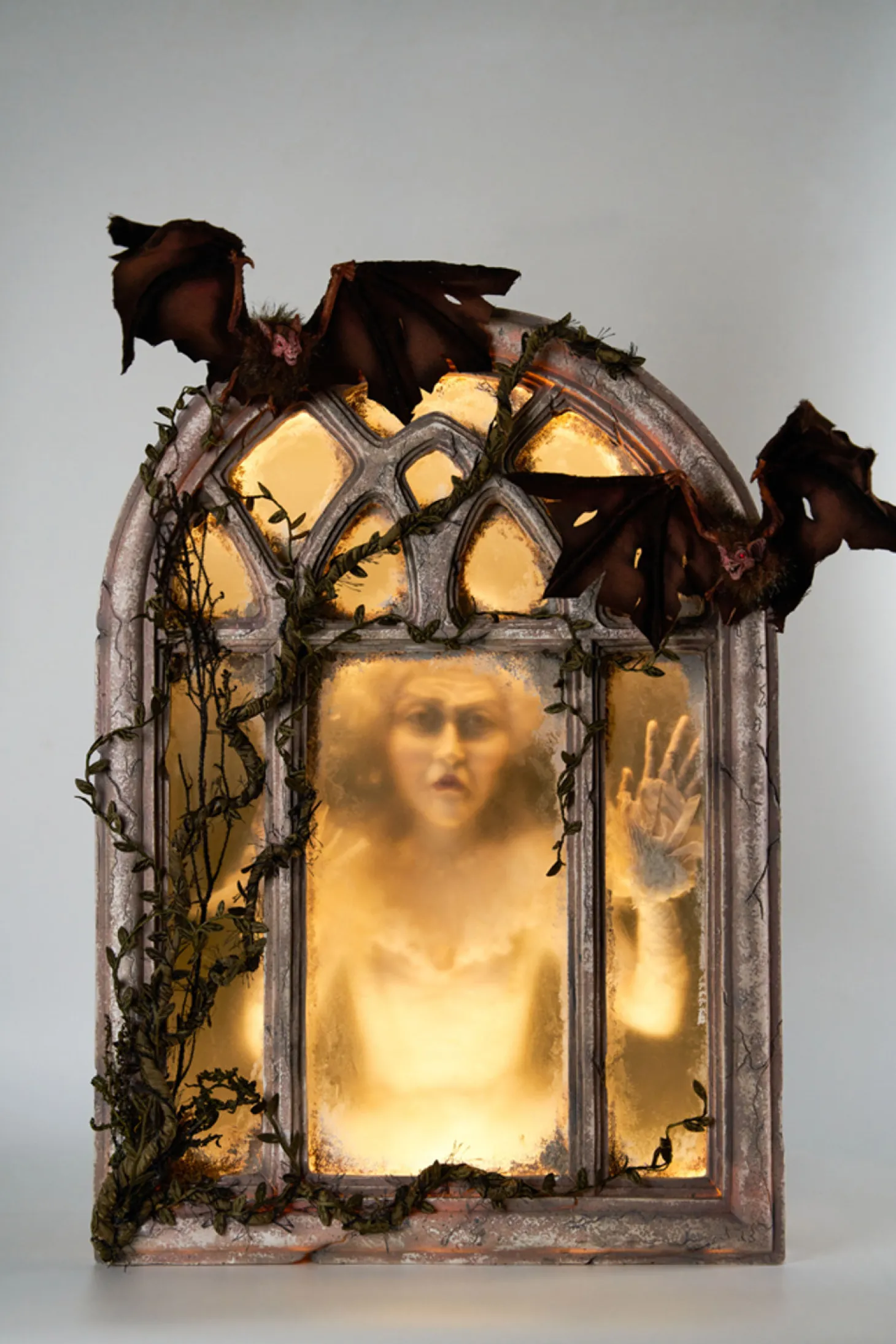 Katherine's Collection 22" Gone Batty Window With Ghost Scene Halloween Decoration 28-228490