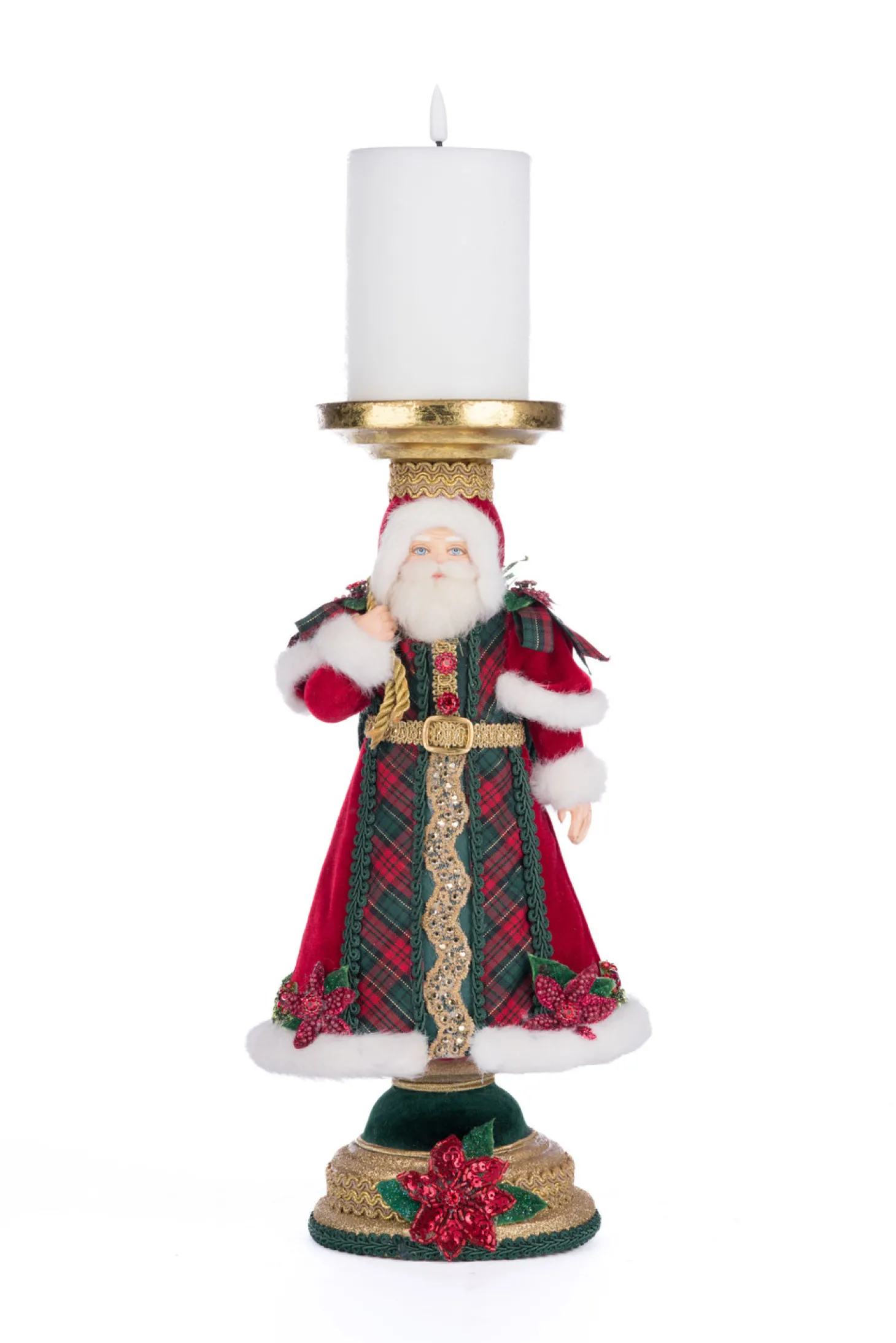 Katherine's Collection 13.5" Holiday Magic Santa Pillar Christmas Candle Holder 28-428324