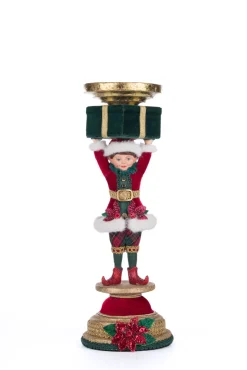 Katherine's Collection 13" Holiday Magic Elf Christmas Pillar Candle Holder 28-428325