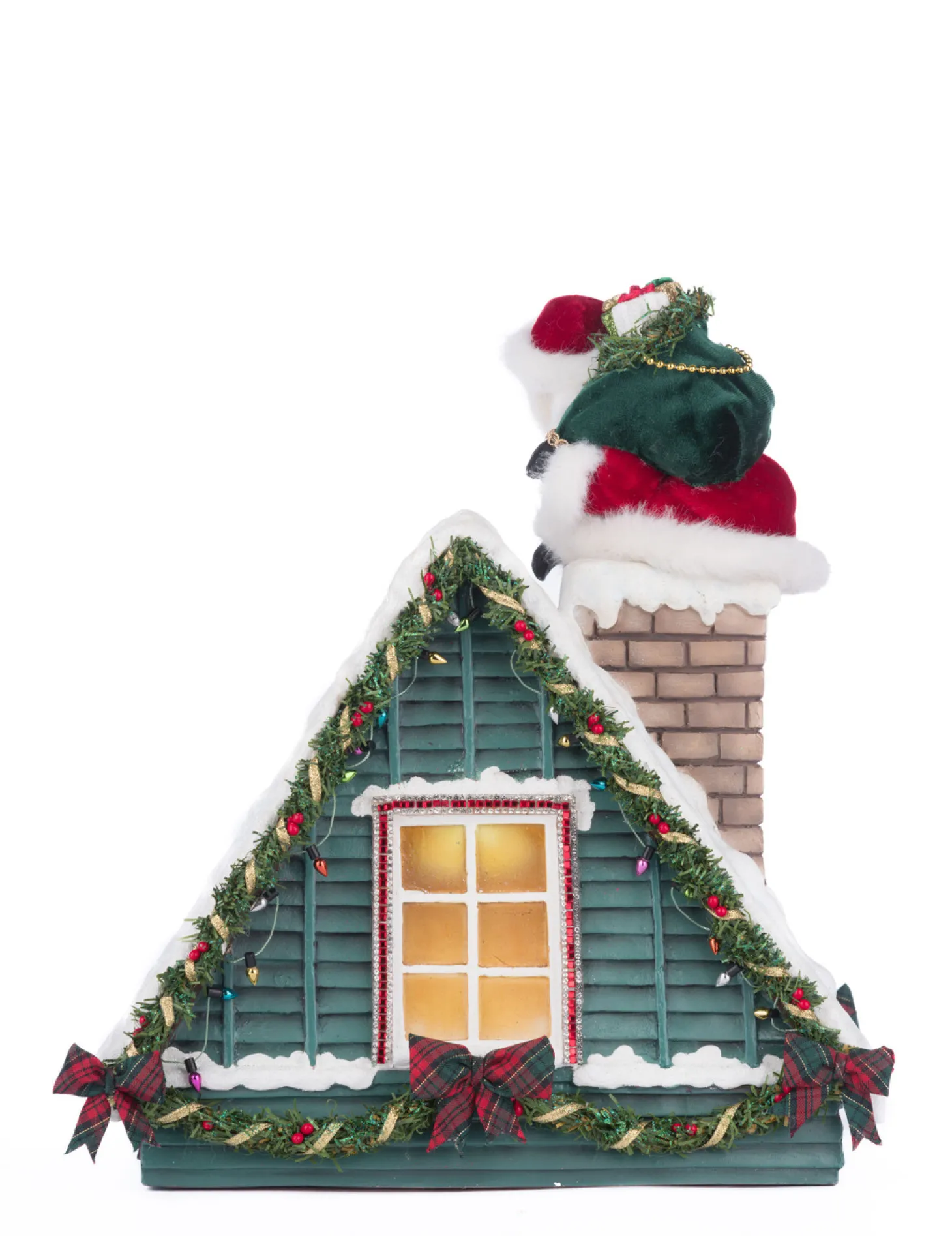 Katherine's Collection 13" Lighted Santa In Chimney Christmas Countdown Decoration 28-428277