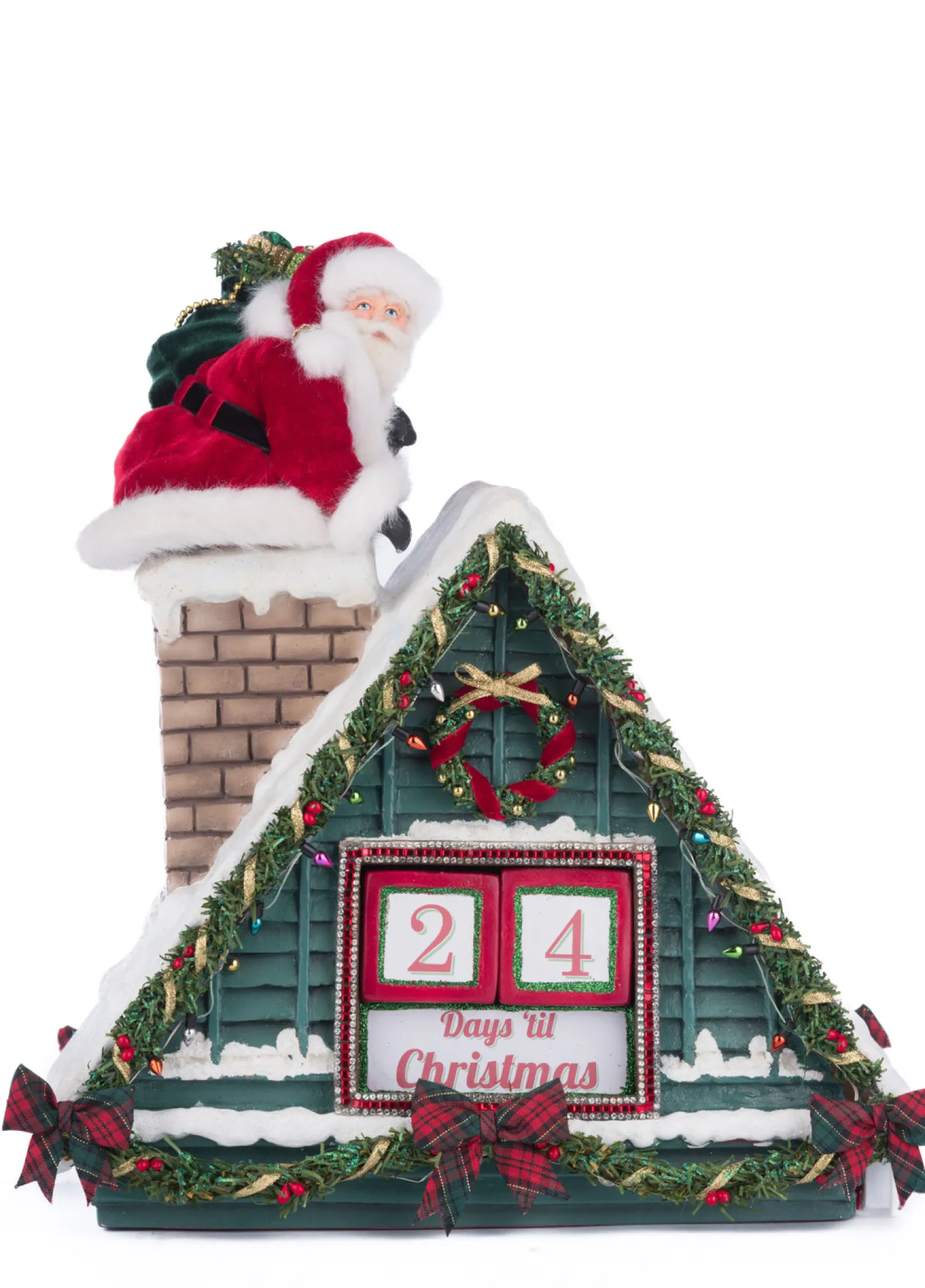 Katherine's Collection 13" Lighted Santa In Chimney Christmas Countdown Decoration 28-428277