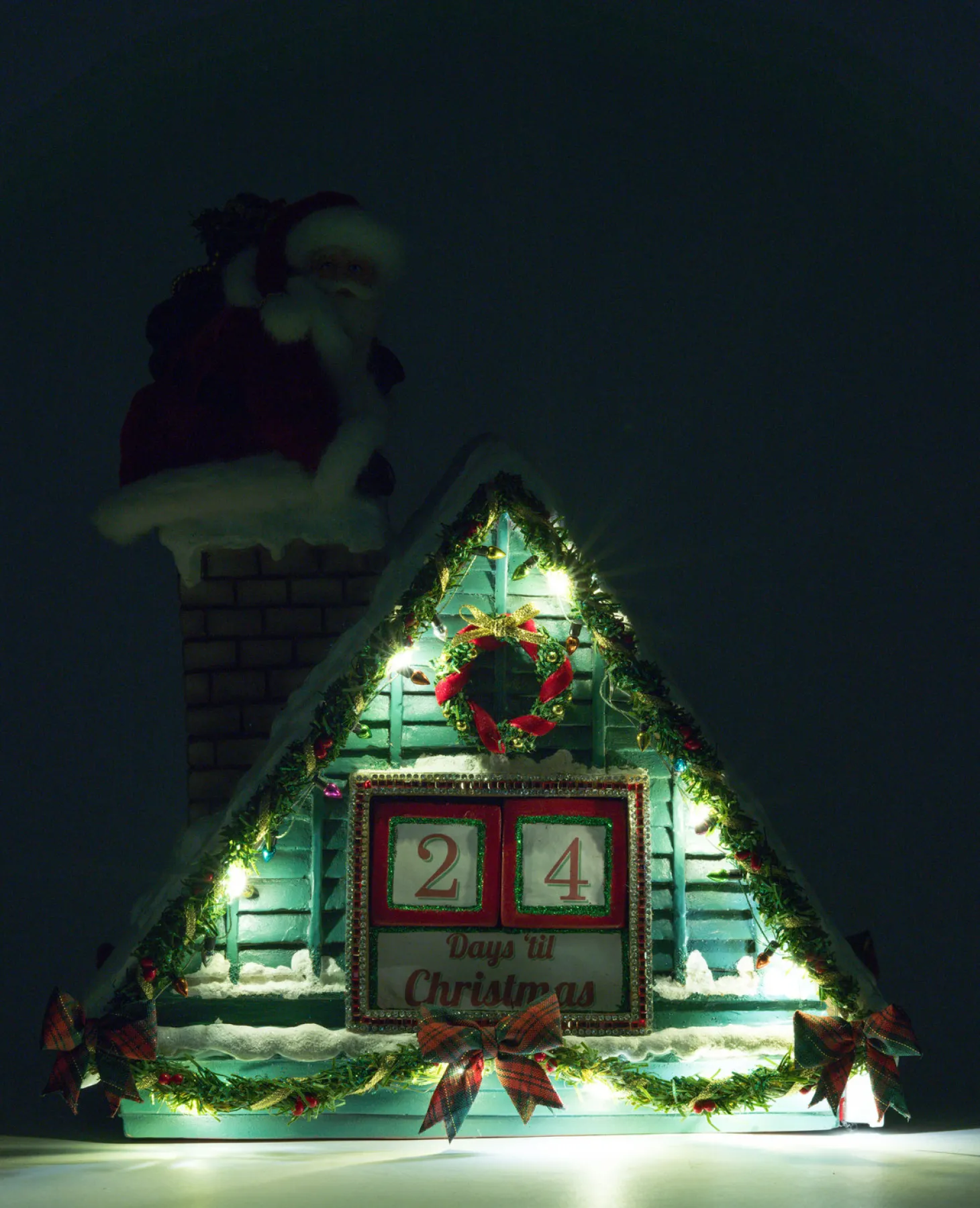Katherine's Collection 13" Lighted Santa In Chimney Christmas Countdown Decoration 28-428277