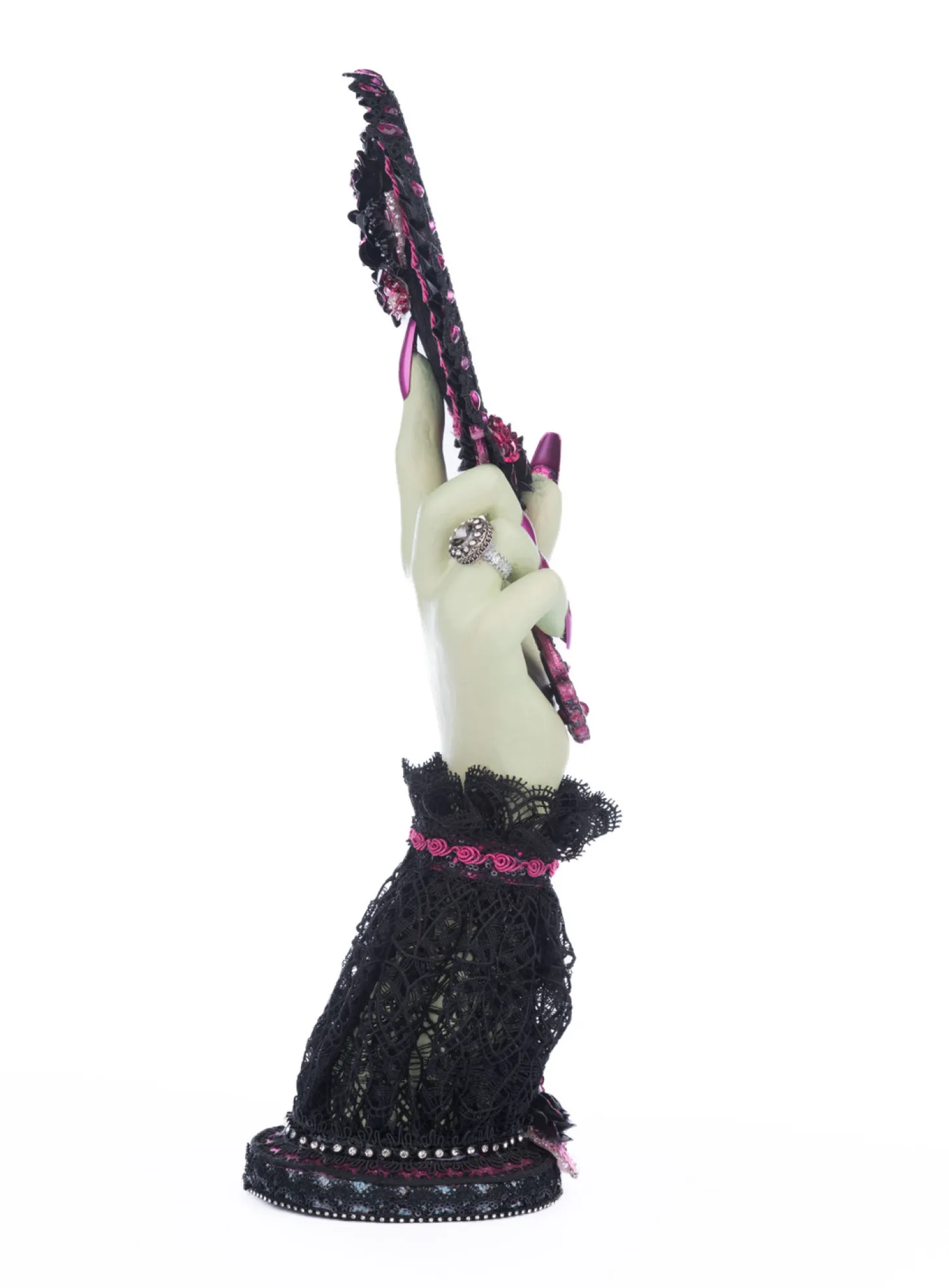 Katherine's Collection 16.5" Pink Panic Hand Held Mirror With Hand Halloween Decoration 28-428401
