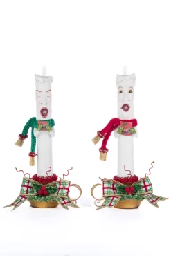 Katherine's Collection 12.5" Set Of 2 Village Of Holly Woods Caroling Candles Christmas Decoration 28-428536
