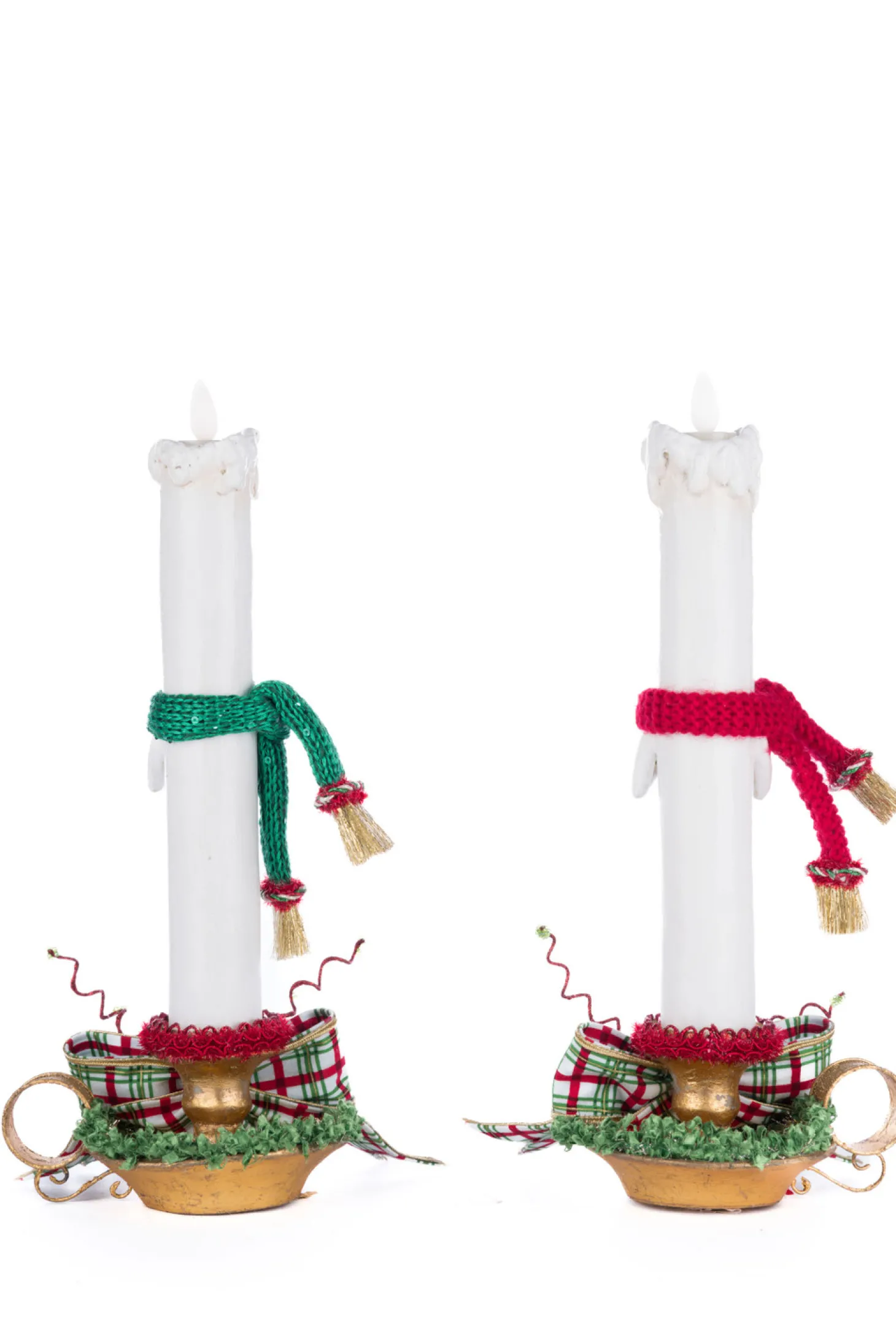 Katherine's Collection 12.5" Set Of 2 Village Of Holly Woods Caroling Candles Christmas Decoration 28-428536