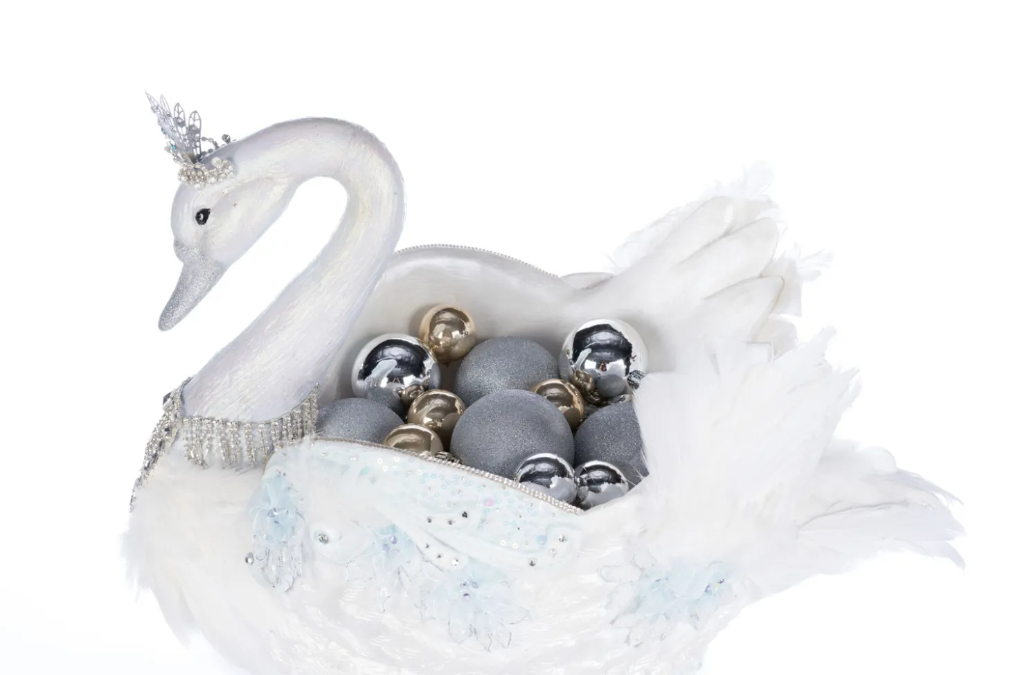 Katherine's Collection 24" Shimmering Swan Bowl Christmas Decoration 28-428298