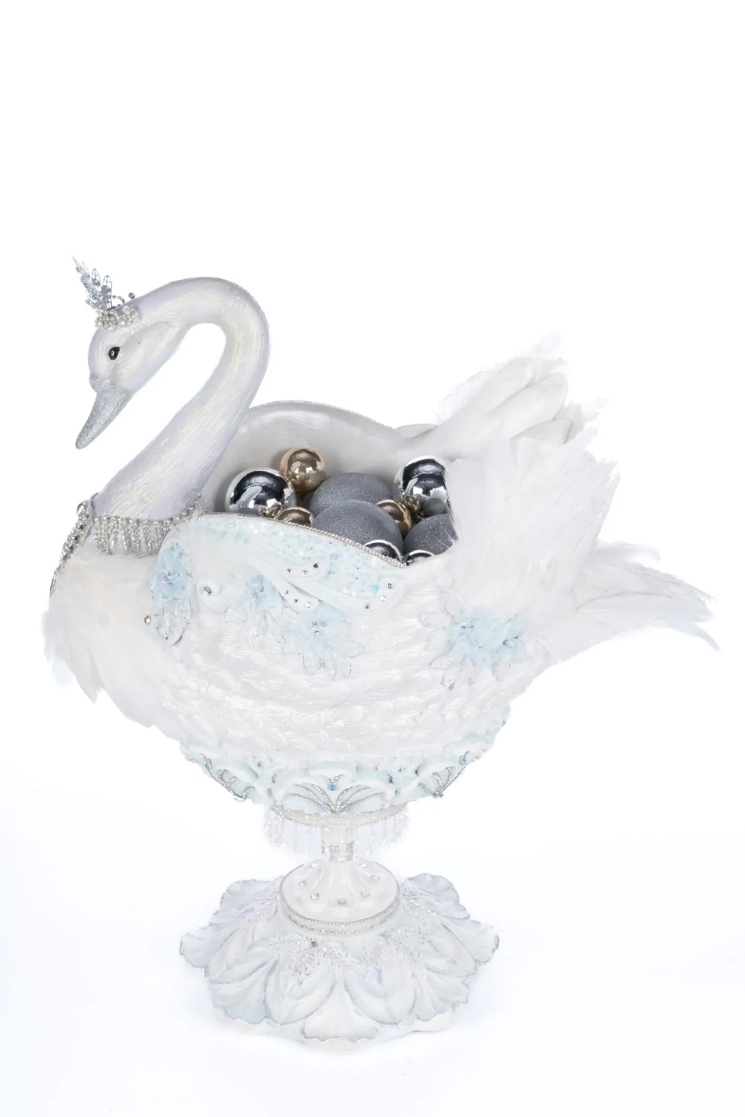 Katherine's Collection 24" Shimmering Swan Bowl Christmas Decoration 28-428298