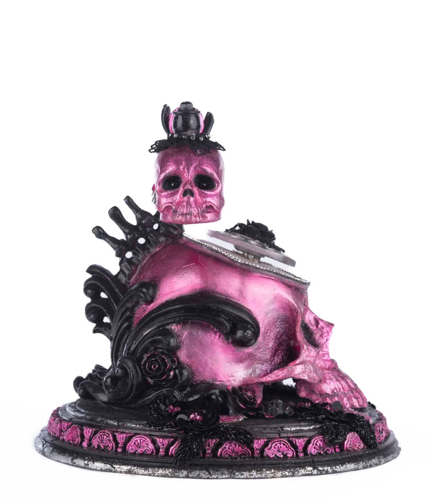 Katherine's Collection 11" Skull And Roses Phone Tabletop Halloween Decor 28-428149