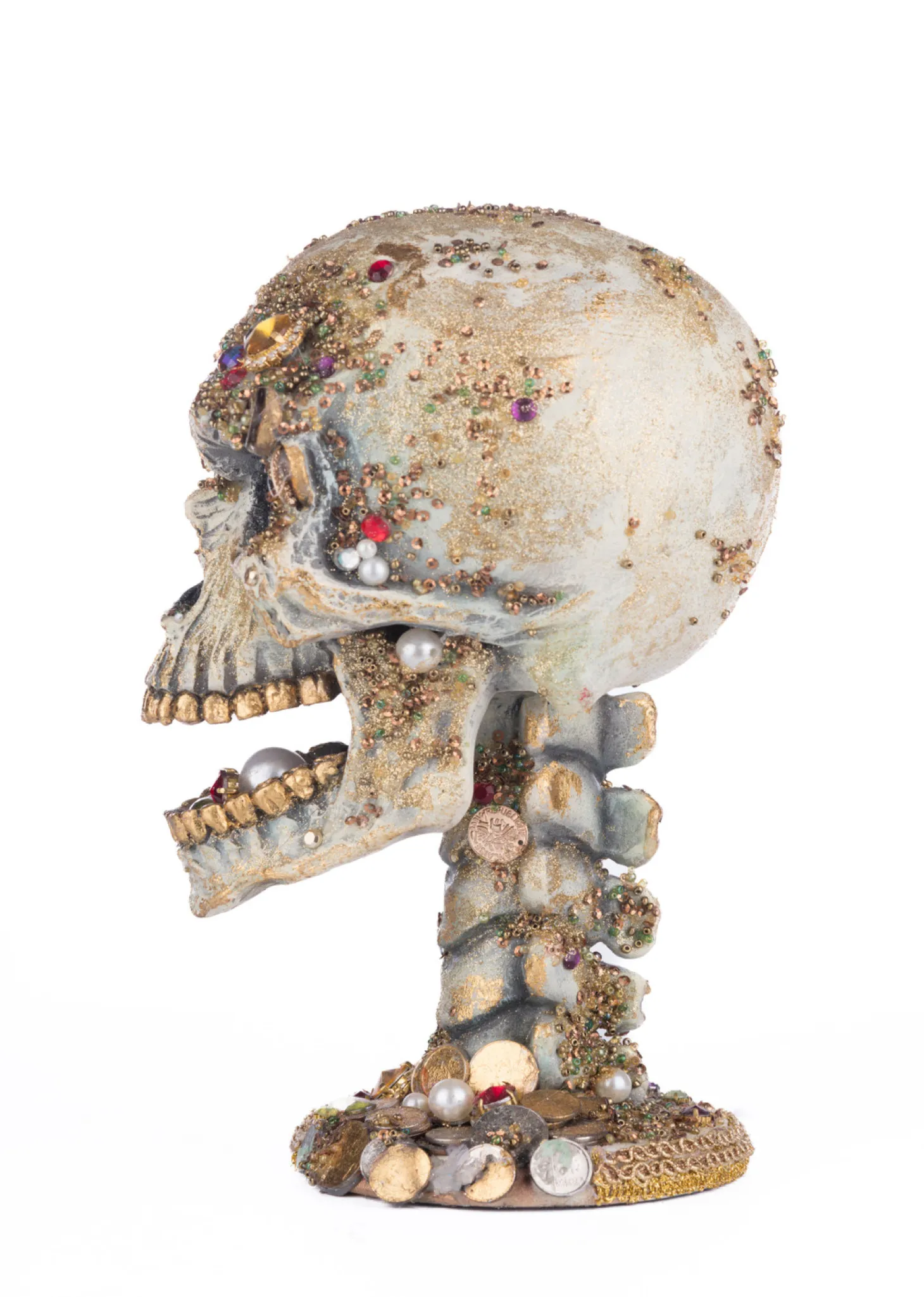 Katherine's Collection 11" Treacherous Treasure Tall Skull Halloween Figure 28-428233