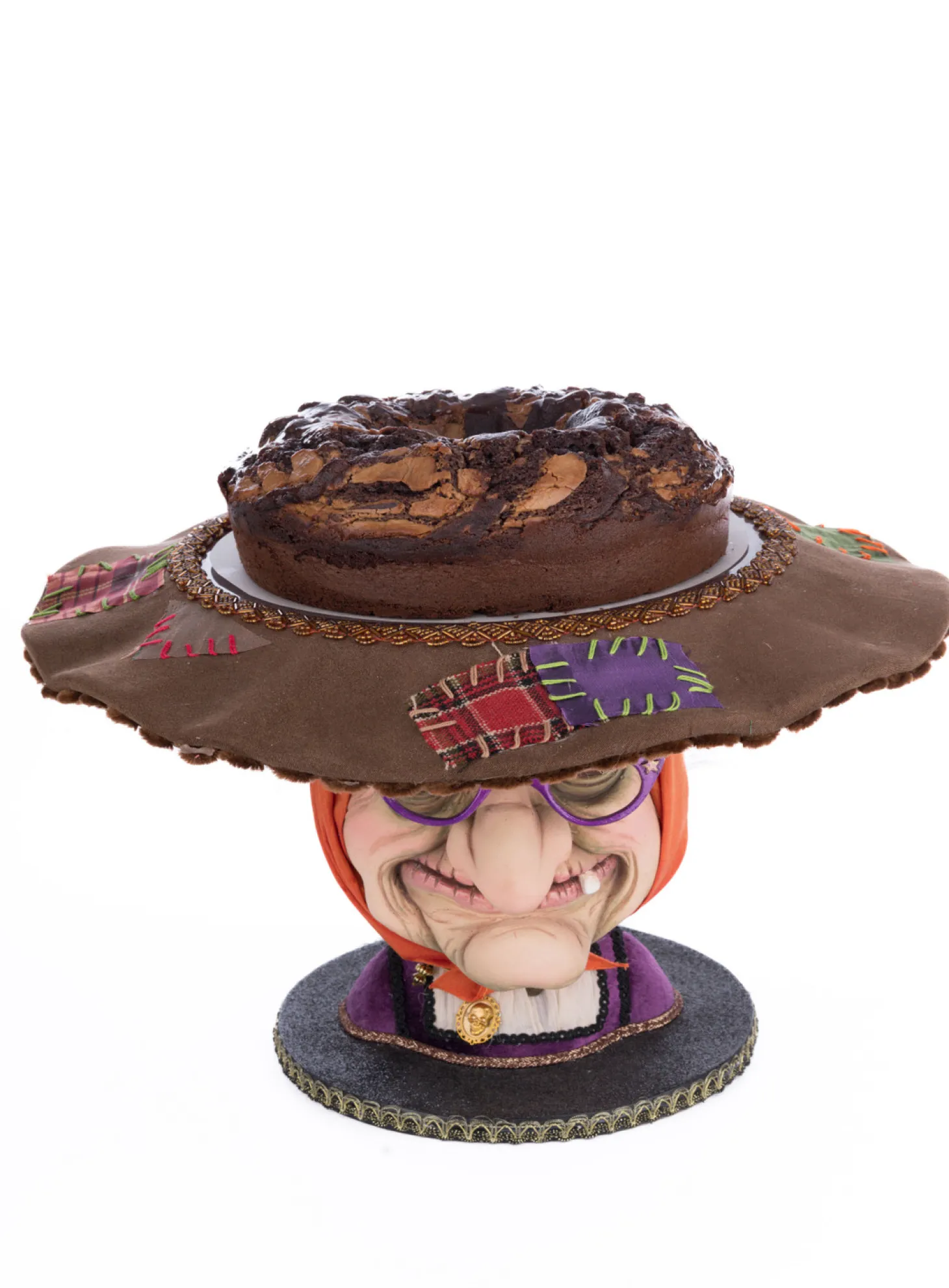 Katherine's Collection 16" Witch Head Cake Plate Halloween Home Decoration 28-428156