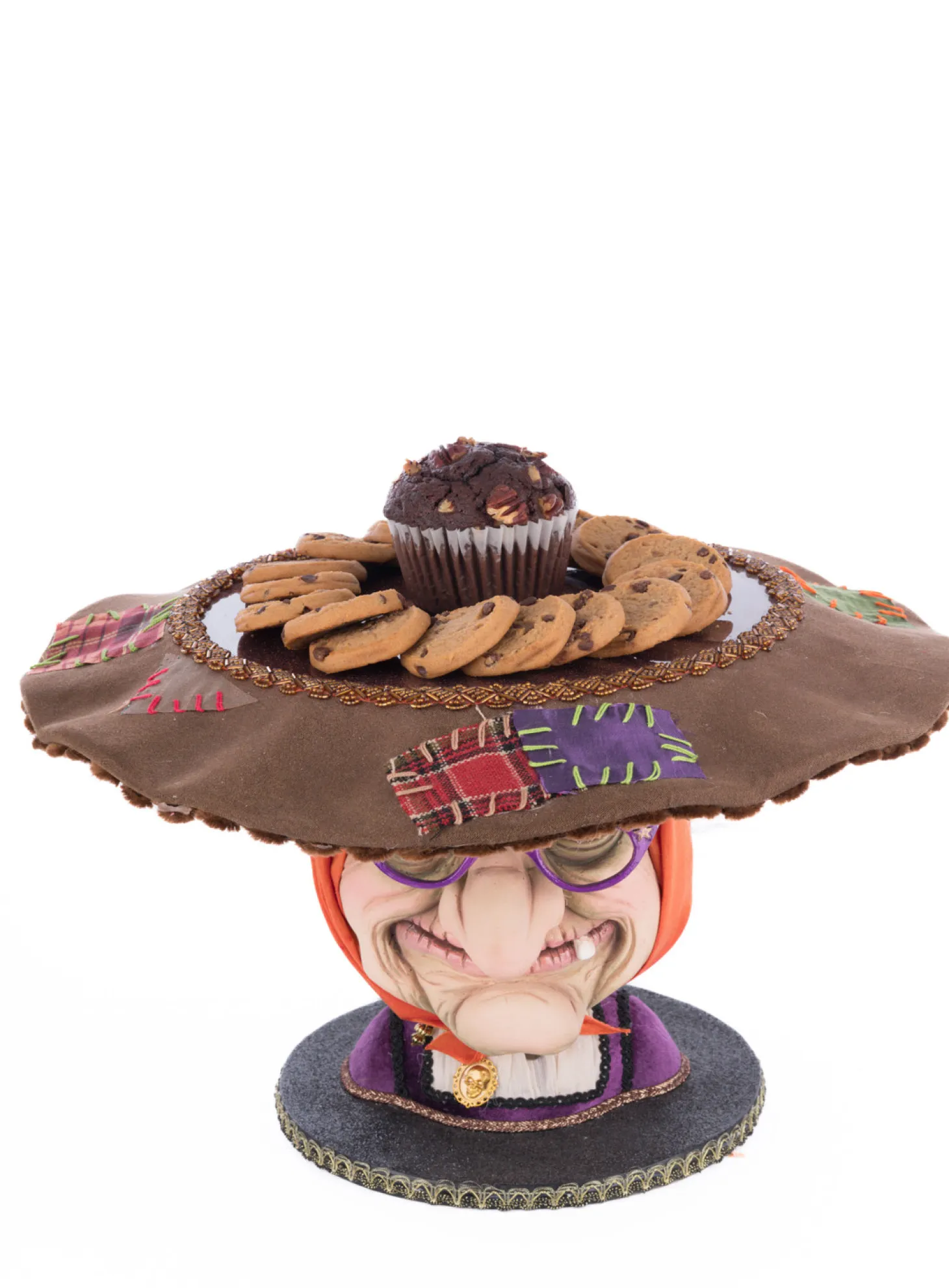 Katherine's Collection 16" Witch Head Cake Plate Halloween Home Decoration 28-428156