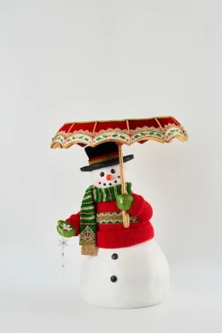Katherine's Collection All The Trimmings Snowman With Serving Tray Umbrella 28-228569