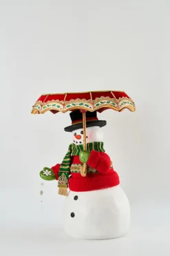 Katherine's Collection All The Trimmings Snowman With Serving Tray Umbrella 28-228569