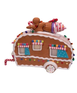 Kurt Adler 8.4" Battery Operated Light Up Gingerbread RV Food Truck Decoration JEL1102