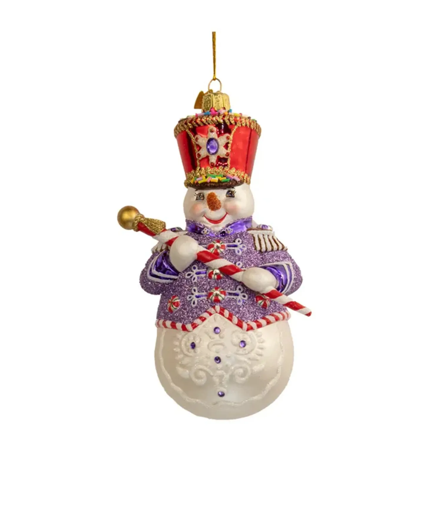 Kurt Adler 6" Bellissimo Band Leader Snowman Glass Christmas Ornament BELL0042