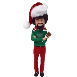 Kurt Adler 5" Bob Ross With Santa Hat Christmas Ornament BO1191