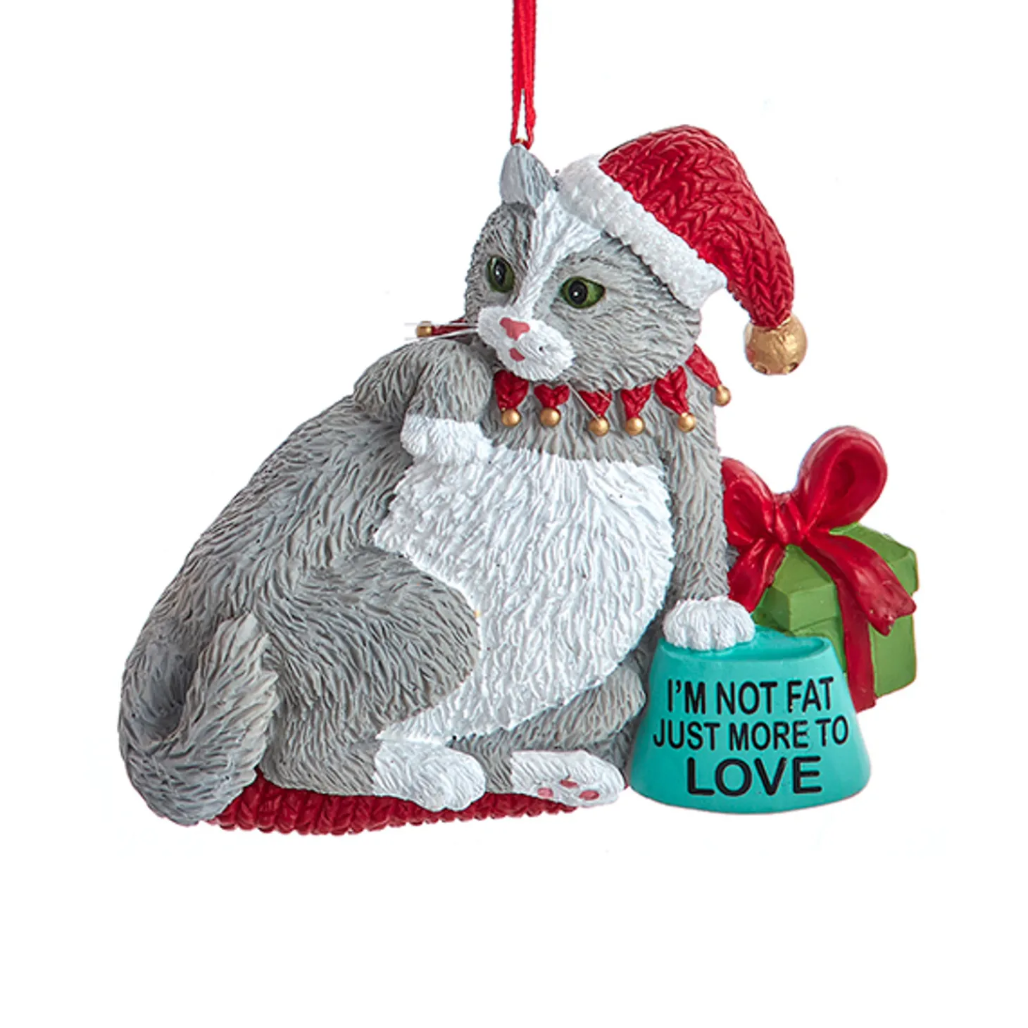 Kurt Adler 3.5" Fat Cat Christmas Ornament A2220