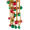 Kurt Adler 6' Gold Tinsel With Red & Green Ball Ornament Christmas Tree Garland D4356