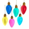 Kurt Adler 4.5" Large C7 Bulb Glass Christmas Ornaments Set Of 6 F2298