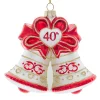 Kurt Adler 4.5" Noble Gems "40th Anniversary" Bell Glass Christmas Ornament NBX0106